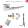 Rebated Double Door Pack Foglia Forme Designer Lever on Minimal Square Rose Satin Chrome Combo Handle & Accessory Pack