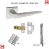 Double Door Pack Foglia Forme Designer Lever on Minimal Square Rose Satin Chrome Combo Handle & Accessory Pack