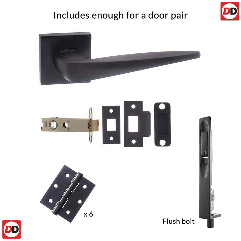 Rebated Double Door Pack Forme Foglia Designer Lever on Minimal Square ...