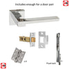 Rebated Double Door Pack Ginevra Forme Designer Lever on Minimal Square Rose Polished Chrome Combo Handle & Accessory Pack