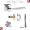 Double Door Pack Ginevra Forme Designer Lever on Minimal Square Rose Polished Chrome Combo Handle & Accessory Pack