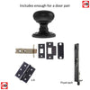 Rebated Double Door Pack Harrogate Mushroom Old English Mortice Knob Matt Black Combo Handle & Accessory Pack