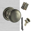 Double Door Pack Harrogate Mushroom Old English Mortice Knob Matt Gun Metal Combo Handle & Accessory Pack