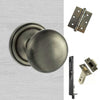 Double Door Pack Harrogate Mushroom Old English Mortice Knob Matt Gun Metal Combo Handle & Accessory Pack