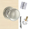 Rebated Double Door Pack Harrogate Mushroom Old English Mortice Knob Polished Nickel Combo Handle & Accessory Pack