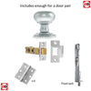 Rebated Double Door Pack Harrogate Mushroom Old English Mortice Knob Satin Chrome Combo Handle & Accessory Pack