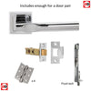 Rebated Double Door Pack Kansas Status Lever on Square Rose Polished Chrome Combo Handle & Accessory Pack