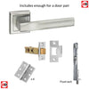 Rebated Double Door Pack Kansas Status Lever on Square Rose Satin Chrome Combo Handle & Accessory Pack