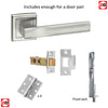 Double Door Pack Kansas Status Lever on Square Rose Satin Chrome Combo Handle & Accessory Pack