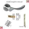 Rebated Double Door Pack Malaga Mediterranean Lever on Rose Satin Nickel Combo Handle & Accessory Pack
