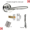 Double Door Pack Malta Mediterranean Lever on Round C Rose Polished Chrome Combo Handle & Accessory Pack