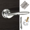 Double Door Pack Malta Mediterranean Lever on Round C Rose Polished Chrome Combo Handle & Accessory Pack