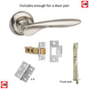 Double Door Pack Malta Mediterranean Lever on Round C Rose Satin Nickel Combo Handle & Accessory Pack