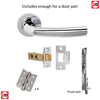 Rebated Double Door Pack Nevada Status Lever on Round Rose Polished Chrome Combo Handle & Accessory Pack