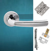 Rebated Double Door Pack Nevada Status Lever on Round Rose Polished Chrome Combo Handle & Accessory Pack
