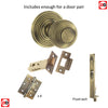 Double Door Pack Ripon Reeded Old English Mortice Knob Matt Antique Brass Combo Handle & Accessory Pack