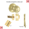 Double Door Pack Ripon Reeded Old English Mortice Knob Polished Brass Combo Handle & Accessory Pack