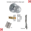 Double Door Pack Ripon Reeded Old English Mortice Knob Polished Chrome Combo Handle & Accessory Pack