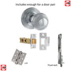 Rebated Double Door Pack Ripon Reeded Old English Mortice Knob Polished Chrome Combo Handle & Accessory Pack
