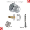 Double Door Pack Ripon Reeded Old English Mortice Knob Polished Chrome Combo Handle & Accessory Pack