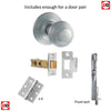 Rebated Double Door Pack Ripon Reeded Old English Mortice Knob Satin Chrome Combo Handle & Accessory Pack