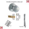 Double Door Pack Ripon Reeded Old English Mortice Knob Satin Chrome Combo Handle & Accessory Pack