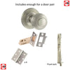 Rebated Double Door Pack Ripon Reeded Old English Mortice Knob Satin Nickel Combo Handle & Accessory Pack