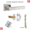 Rebated Double Door Pack Senza Pari Bianca Lever on Square Rose Satin Nickel Combo Handle & Accessory Pack