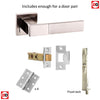 Rebated Double Door Pack Senza Pari Casalli Lever on Square Rose Satin Nickel/Polished Nickel Combo Handle & Accessory Pack