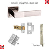 Rebated Double Door Pack Senza Pari Casalli Lever on Square Rose Satin Nickel/Polished Nickel Combo Handle & Accessory Pack