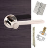 Double Door Pack Senza Pari Darrio Lever on Rose Satin Nickel/Polished Nickel Combo Handle & Accessory Pack