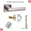 Rebated Double Door Pack Senza Pari Davoli Lever on Flush Rose Satin Nickel Combo Handle & Accessory Pack