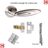 Rebated Double Door Pack Senza Pari Elisse Lever on Rose Satin Nickel Polished Chrome Combo Handle & Accessory Pack