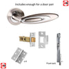 Double Door Pack Senza Pari Elisse Lever on Rose Satin Nickel Polished Chrome Combo Handle & Accessory Pack