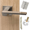 Double Door Pack Senza Pari Giovanni Lever on Flush Rose Satin Nickel Combo Handle & Accessory Pack