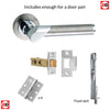 Double Door Pack Tunis Mediterranean Lever on Rose Satin Nickel Polished Chrome Combo Handle & Accessory Pack