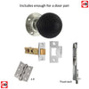 Double Door Pack Whitby Reeded Ebony Wood Old English Mortice Knob Polished Nickel Combo Handle & Accessory Pack