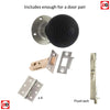 Rebated Double Door Pack Whitby Reeded Ebony Wood Old English Mortice Knob Satin Nickel Combo Handle & Accessory Pack