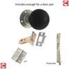 Double Door Pack Whitby Reeded Ebony Wood Old English Mortice Knob Satin Nickel Combo Handle & Accessory Pack