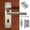 Double Door Steelworx CSLP1162P/SSS Mitred Lever Lock Satin Stainless Steel - Combo Handle & Accessory Pack