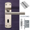 Double Door Steelworx CSLP1164P/SSS T-Bar Lever Lock Satin Stainless Steel - Combo Handle & Accessory Pack