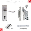 Double Door CBS54 Victorian Scroll Suite Lever Lock Satin Chrome - Combo Handle & Accessory Pack