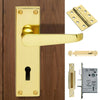 Double Door CBV30 Victorian Suite Lever Lock Brass - Combo Handle & Accessory Pack