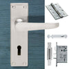 Double Door CBV30 Victorian Suite Lever Lock Satin Chrome - Combo Handle & Accessory Pack