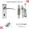 Double Door DL64 Wing Contemporary Lever Lock Polished Chrome - Combo Handle & Accessory Pack