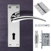 Double Door DL64 Wing Contemporary Lever Lock Polished Chrome - Combo Handle & Accessory Pack