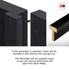 Eco-Urban Milan 6 Pane Solid Wood Internal Door Pair UK Made DD6422G Clear Glass - Eco-Urban® Shadow Black Premium Primed