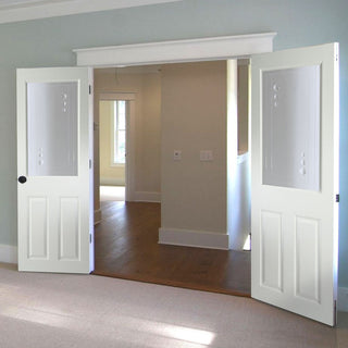 Image: Eldon Internal PVC Door Pair - Clear Cut Lines and Crystal Jewels Clear Glass