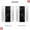 Premium Composite Front Door Set with Two Side Screens - Camarque Solid - Shown in Black