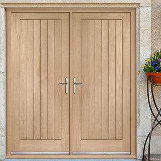 Image: Suffolk Exterior Oak Double Door and Frame Set